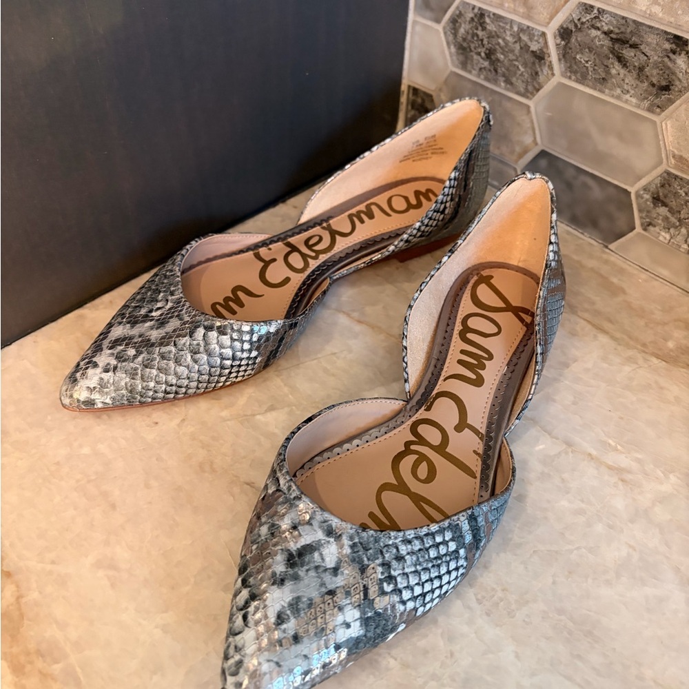Sam Edelman Metallic Snake Print Rodney d’Orsay Flats
